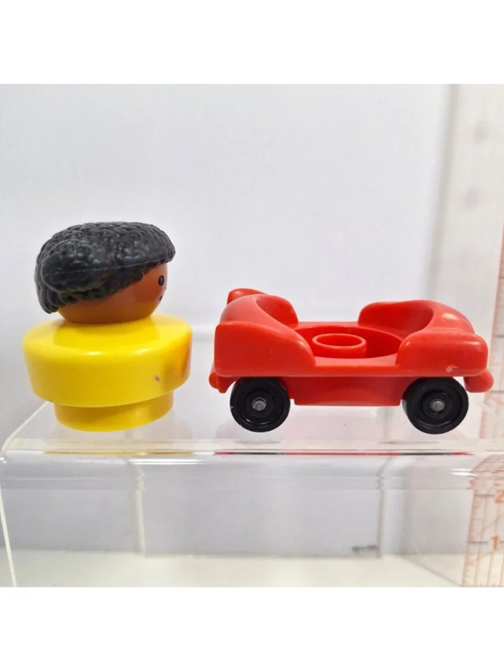 Chunky Little People African American Girl 1990 Red Black Car 1993 Vintage - Picture 9 of 11